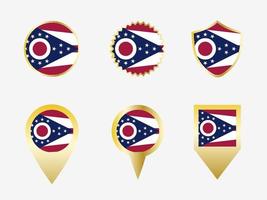 vector bandera conjunto de Ohio, nosotros estado