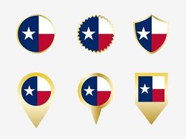 Vector flag set of Texas, US state