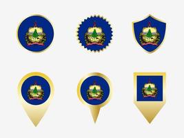 Vector flag set of Vermont, US state