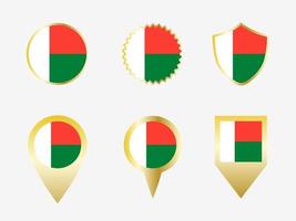 Vector flag set of Madagascar.