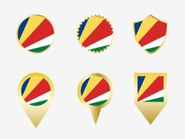 Vector flag set of Seychelles.