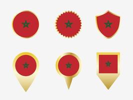 Vector flag set of Morocco.