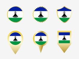 Vector flag set of Lesotho.