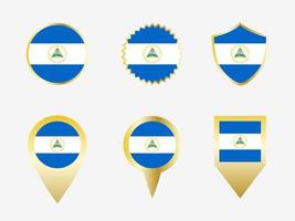 Vector flag set of Nicaragua