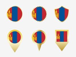 Vector flag set of Mongolia