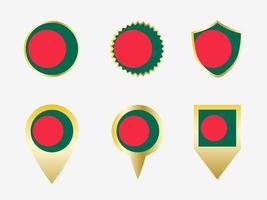 Vector flag set of Bangladesh