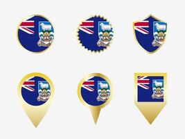 vector bandera conjunto de Malvinas islas