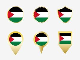 Vector flag set of Palestine