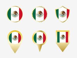 Vector flag set of Mexico