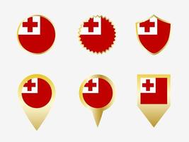Vector flag set of Tonga