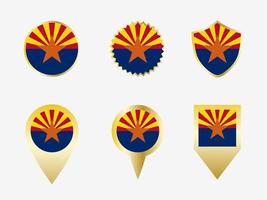 Vector flag set of Arizona, US state