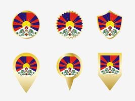 Vector flag set of Tibet