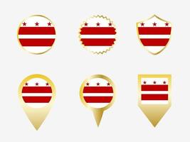 Vector flag set of District of Columbia, USA