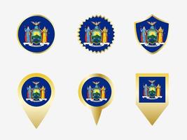 Vector flag set of New York, US state