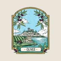 olive oil farm logo vector