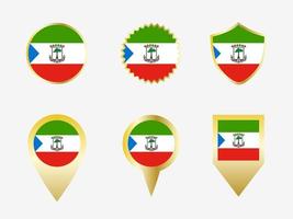 vector bandera conjunto de ecuatorial Guinea.