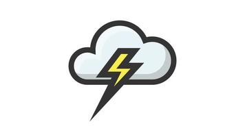 Lightning on white background, Weather animated icon video