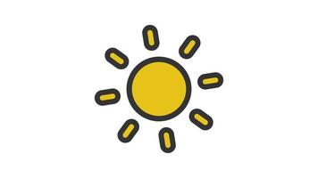 Sunny on white background, Weather animated icon video