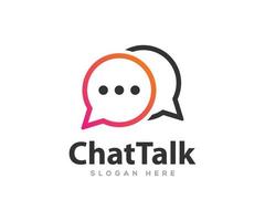 Chat Communication Logo Design Vector Template