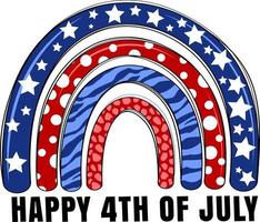 Happy 4th  Of July Rainbow vector