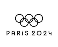 París 2024 olímpico juegos oficial símbolo negro logo resumen diseño vector ilustración