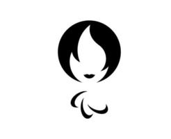 París 2024 oficial paralímpico juegos logo negro símbolo resumen diseño vector ilustración