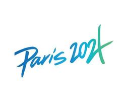 París 2024 nombre olímpico juegos logo símbolo resumen diseño vector ilustración