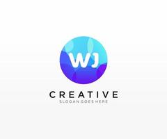 WJ initial logo With Colorful Circle template vector. vector