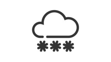 Snowy on white background, Weather animated icon video