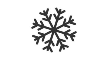 Snowflake on white background, Weather animated icon video