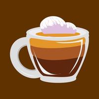 glace coffee drinks, espresso plus ice cream on top vector