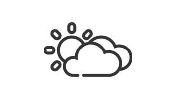 solig och molnig på vit bakgrund, väder animerad ikon video