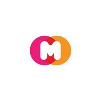 Letter M line logo design vector