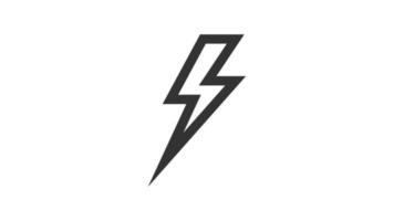 Lightning on white background, Weather animated icon video