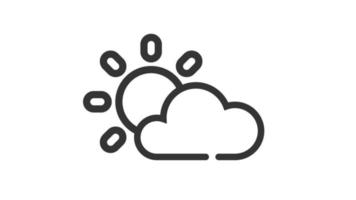 Sunny and Cloudy on white background, Weather animated icon video