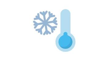 Cold on white background, Weather animated icon video