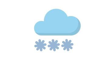 Snowy on white background, Weather animated icon video