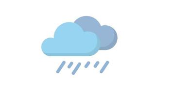 Rainy and Cloudy on white background, Weather animated icon video