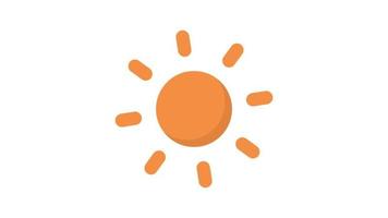 Sunny on white background, Weather animated icon video