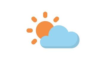 sonnig und wolkig auf Weiß Hintergrund, Wetter animiert Symbol video