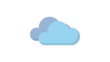 Cloudy on white background, Weather animated icon video