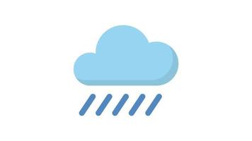regnerisch auf Weiß Hintergrund, Wetter animiert Symbol video