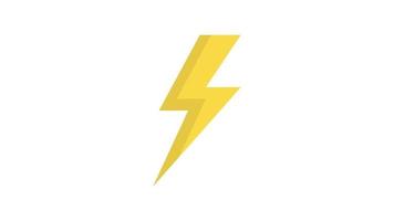 Lightning on white background, Weather animated icon video