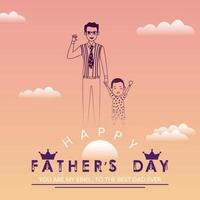 happy father's day post design with art elements vector file