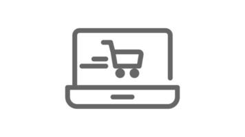 en línea compras solicitud, en línea compras concepto animado icono video