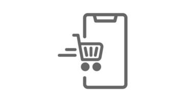 online boodschappen doen sollicitatie, online boodschappen doen concept geanimeerd icoon video