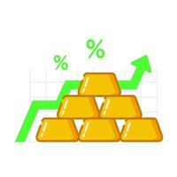 increase in gold prices value concept illustration flat design vector eps10. modern graphic element for infographic, icon