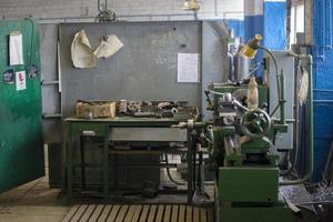 Workshop with a lathe. Shop factory. photo