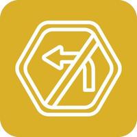 No Left Turn Icon Vector Design