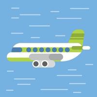 Illustration Of A Passenger Airplane, Flat Graphics Style vector